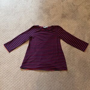 Tuckernuck Navy & Red Striped Long Sleeve Tee